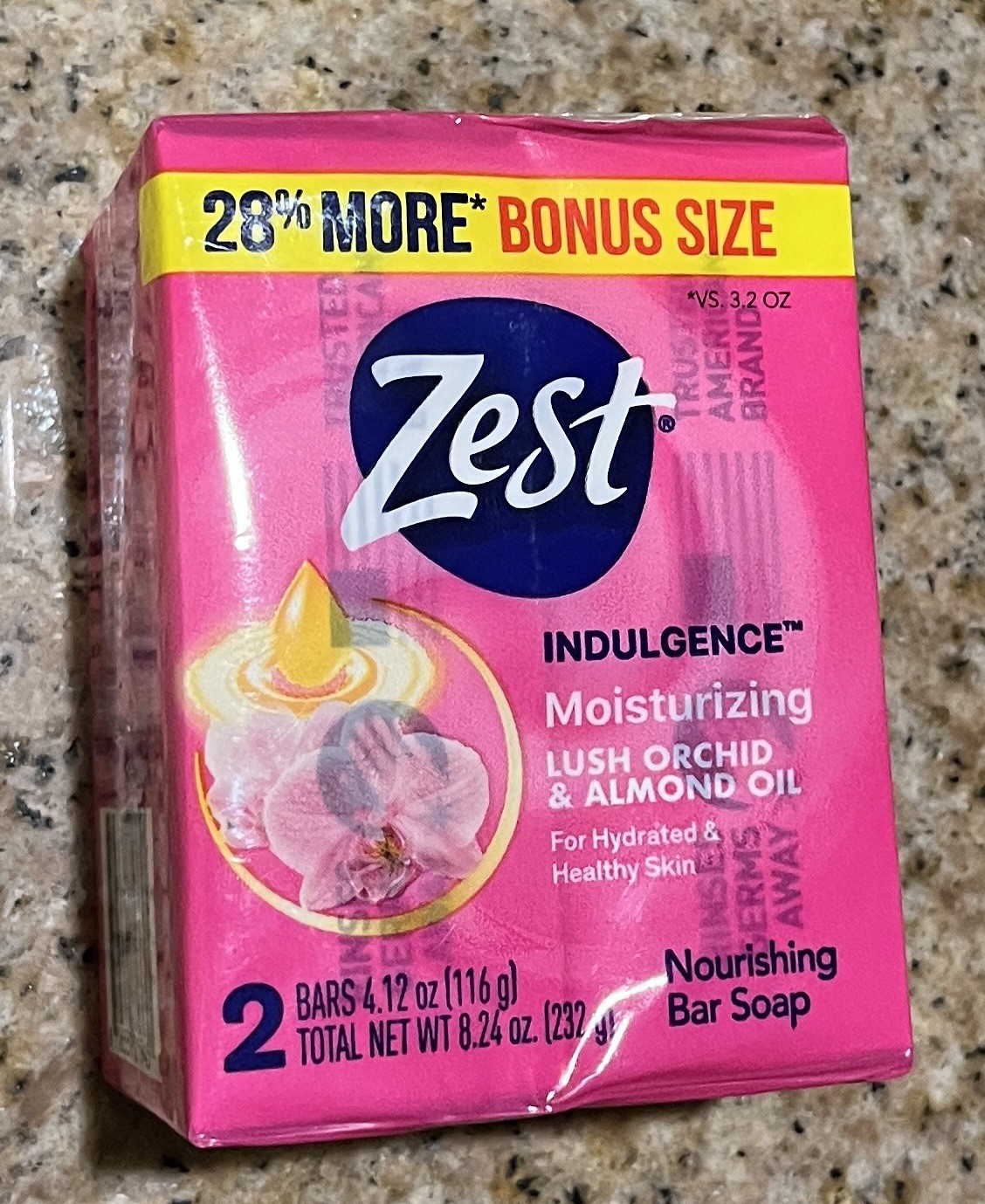 ZEST Bar Soap Moisturizing Lush Orchid & Almond Oil Large Bars 7.05oz Lot Of 2