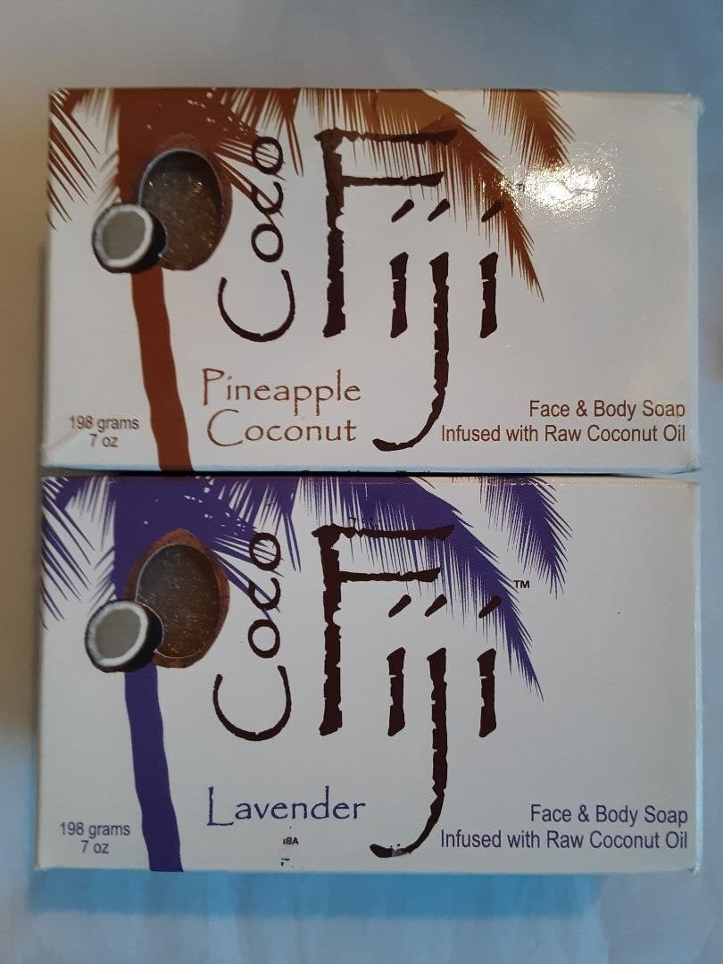 Organic Coco Fiji Pineapple Coconut Soap Bar and Lavender Soap Bar set