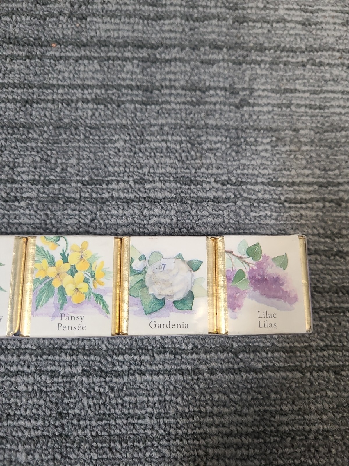 Delagar Vtg Pack English Bath Cubes Rose Lilac Lavender Gardenia Pansy Lily