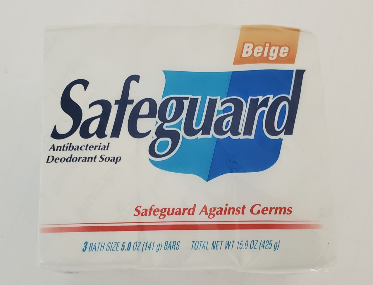 Vintage 1995 Safeguard Beige Antibacterial Bar Soap 3 Pack Bath Size 5oz Each