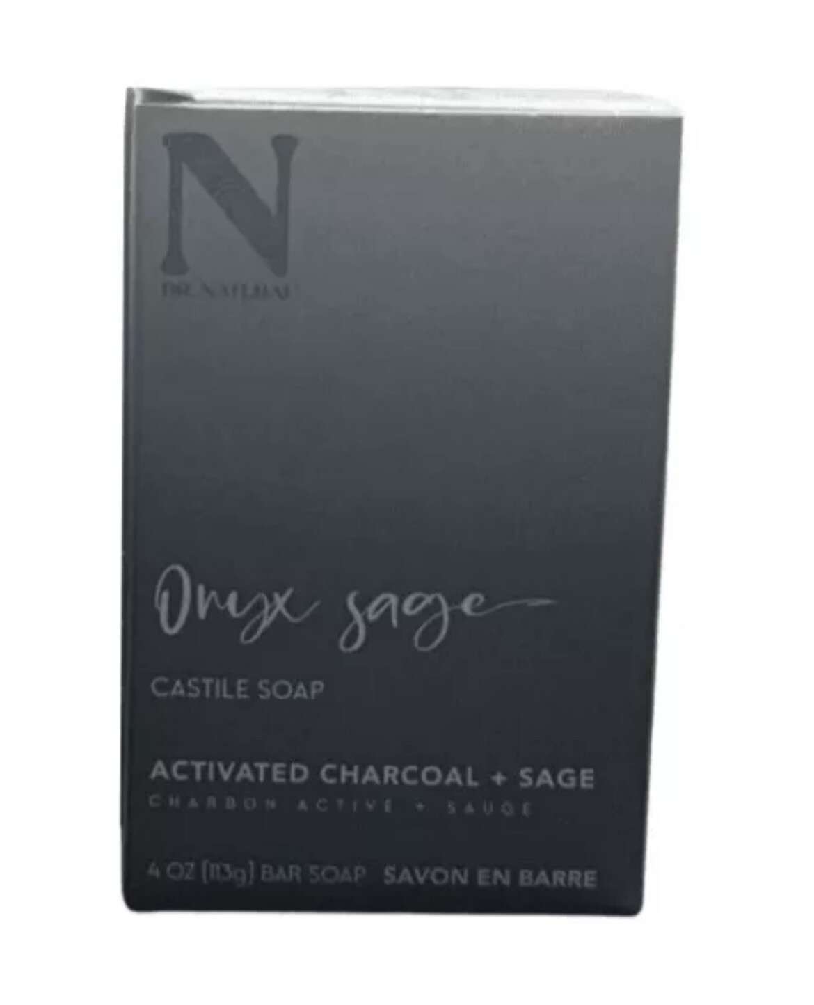 Dr. Natural 4 Oz. (113g) Bar Soap ●ONYX SAGE● Charcoal + Sage Castile Soap.
