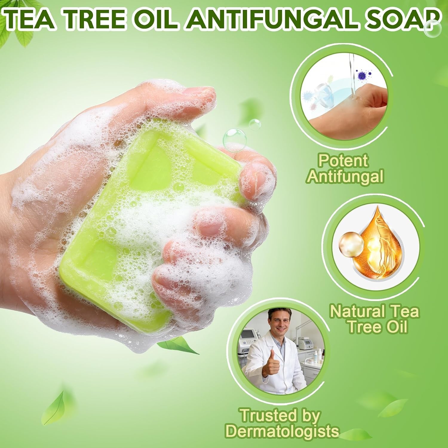 Antifungal Bar Soap – Tea Tree Oil Soap – Athlete’S Foot Treatment for Jock Itch