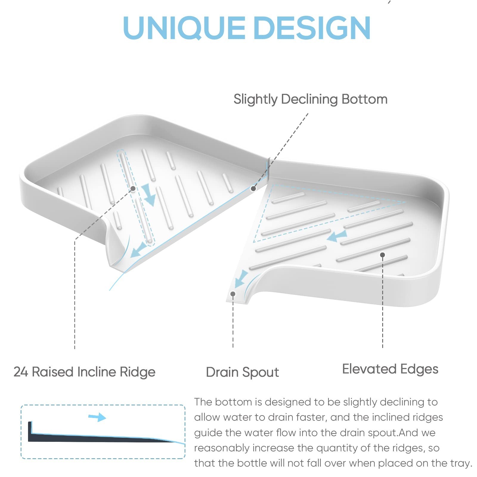 Kitchen Sink Tray,3 Pcs Silicone Sponge Holder for Kitchen Sink Organizer, Ki…