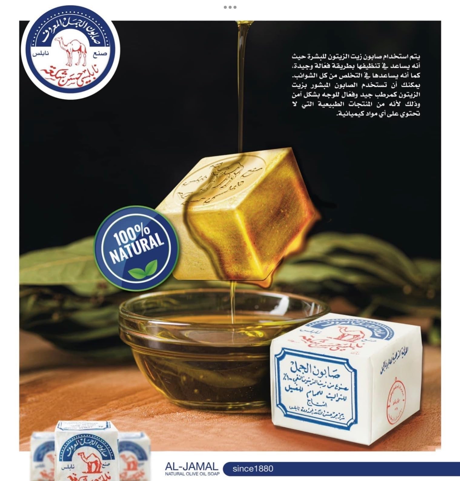 Olive Oil Nablus Soap Bar Al-Jamal From The Holy Land 4.6 oz (2 Bars)
