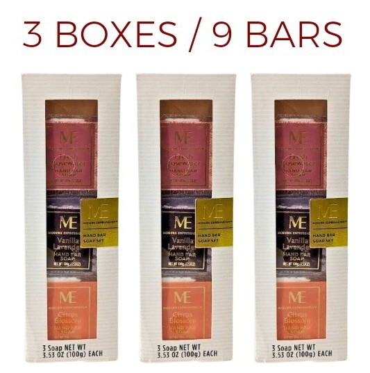 x3 Bar Soap Gift Sets Fresh Rosewater Vanilla Lavender Citrus Modern Expression