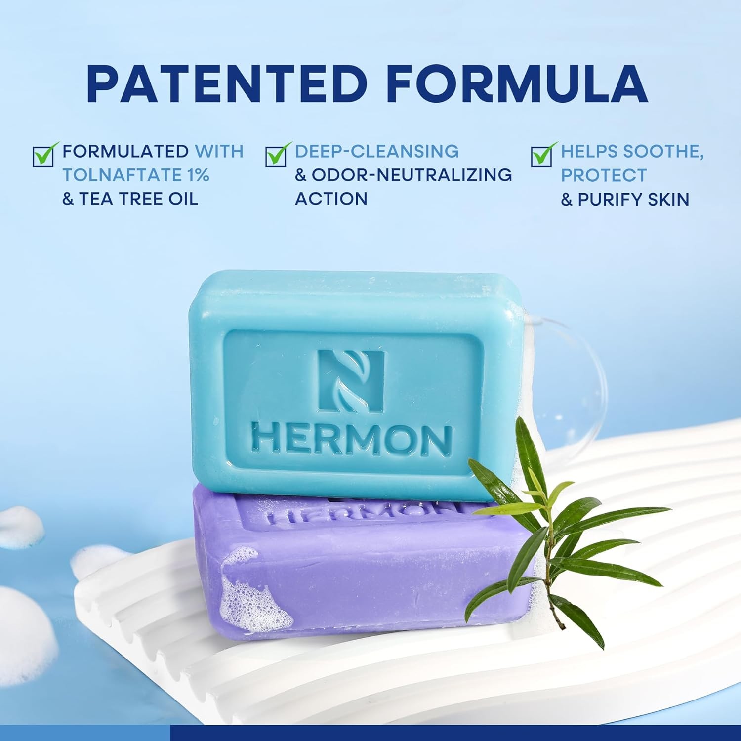 Hermon Antifungal Soap with Tea Tree Oil: Antifungal Treatment Bar Soothing Care