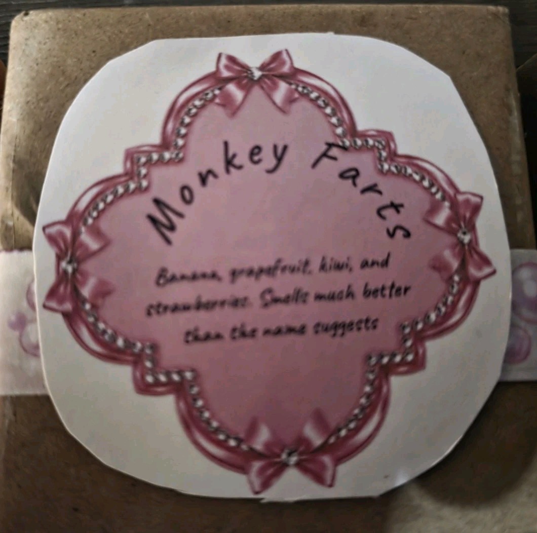 Handmade Moisturizing soap bar. Lot of 3 Monkey Farts Moisturizing Soap Bar