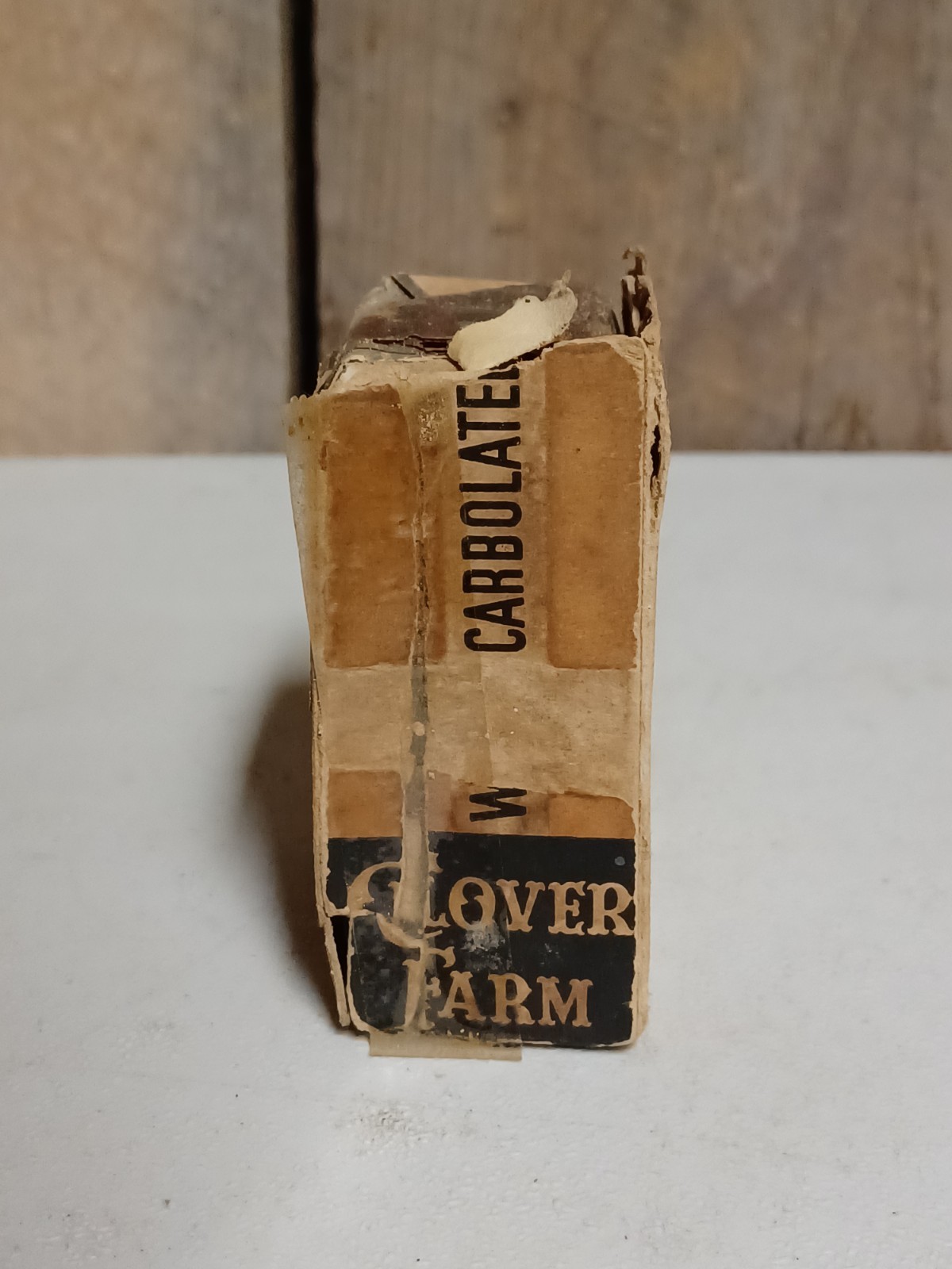 RARE Vintage CLOVER FARM White Carbolated Soap (Broken Box Damaged & Soap)
