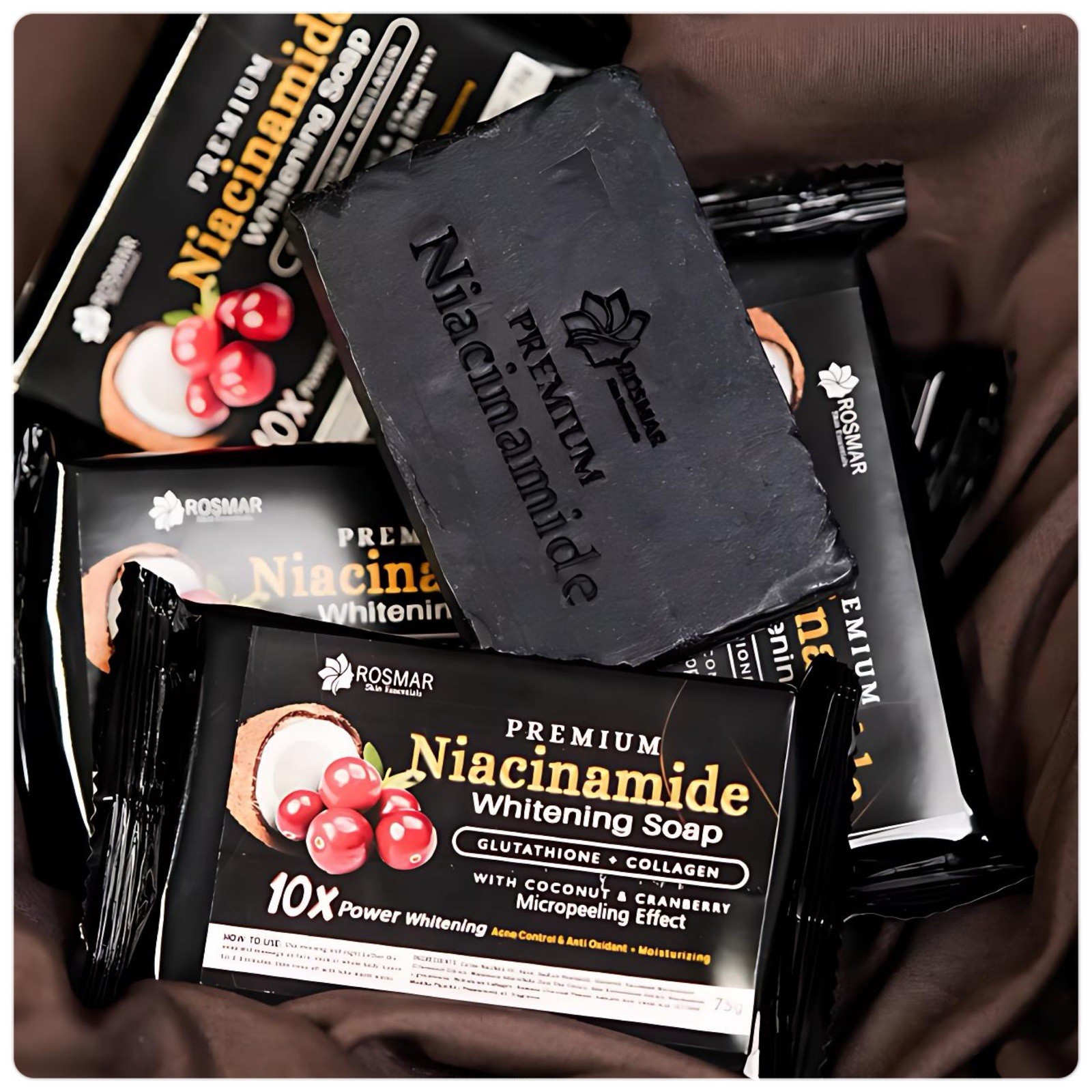 Rosmar Premium Niacinamide Glutathione + Collagen Whitening Soap 5pcs X 75g