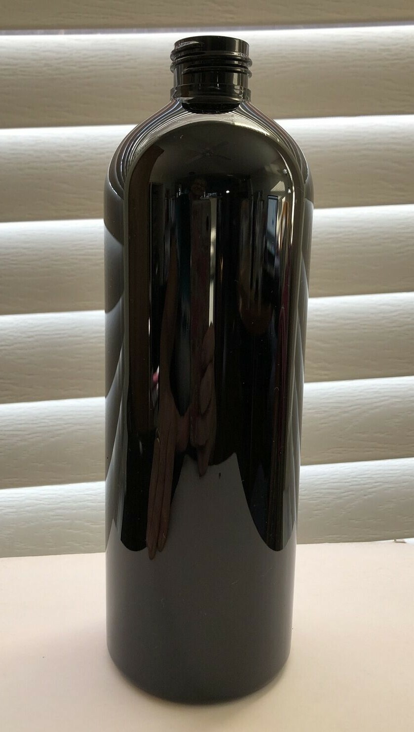 16 oz PET Plastic BPA Free 24/410 Black Cosmo Bullet Round Bottles & caps SALE