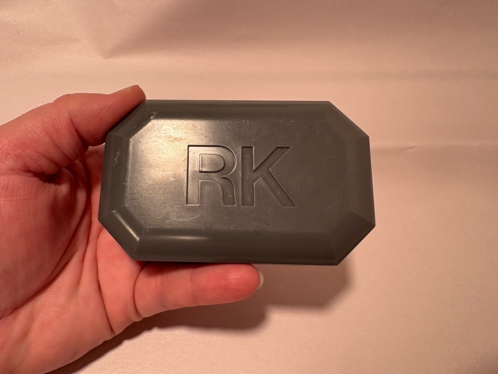 New Vintage RK Soap Bar Acid Balanced Mens Bar Green Gray Plastic Travel Dish
