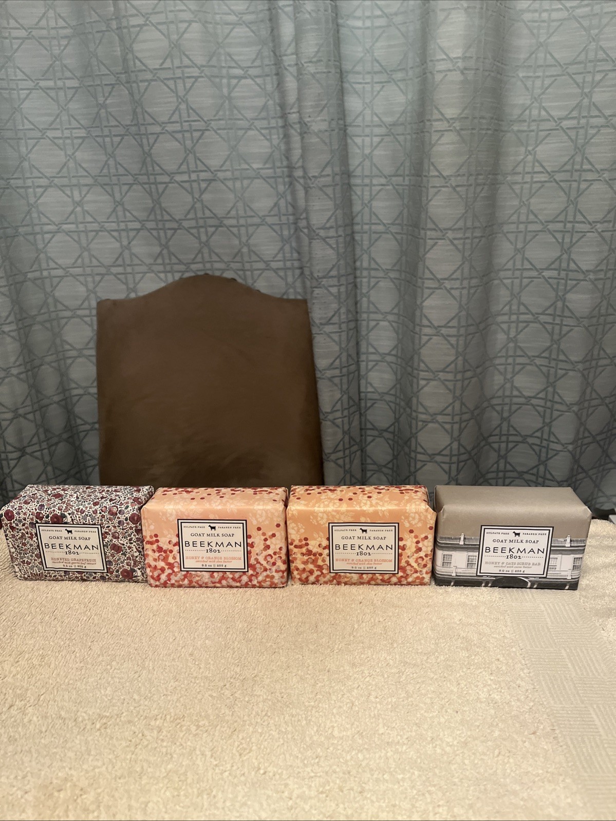 Lot of 4 Beekman 1802 Goat Milk Soap 9 oz Honey Orange – Grapefruit – Oats New