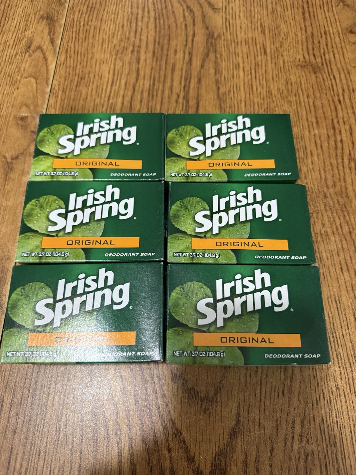 Original Irish Spring Deodorant Soap 6 Bars 3.7 oz No Flaxseed Oil New Sealed