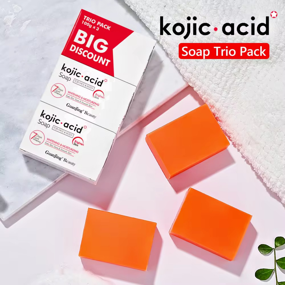 Kojic Acid Soap Whitening And Dark Spot Remover-3 Packs – 100g× 3 Bars