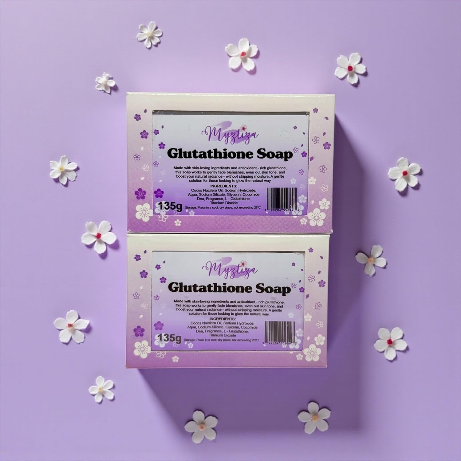 Myztiza Glutathione Bar Soap for Face & Body – 2 Pack 135g Each