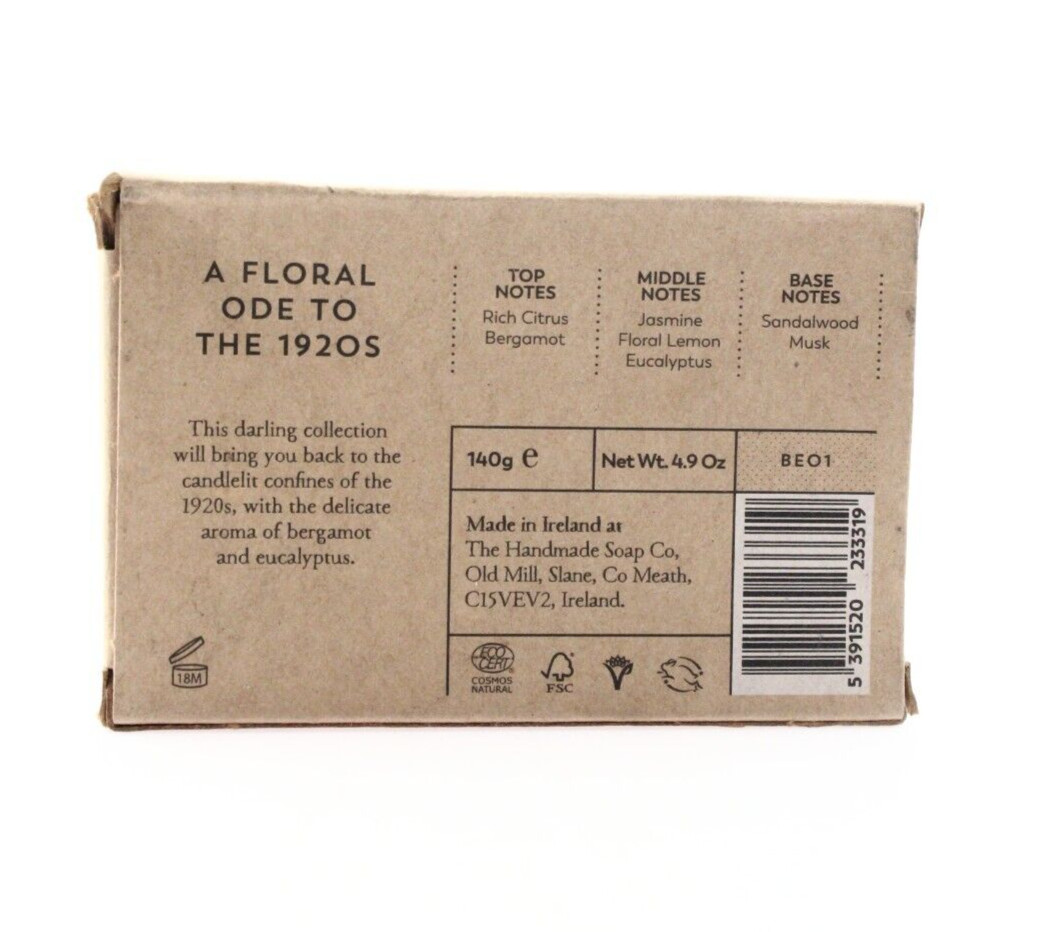 The Handmade Soap Company Bergamot & Eucalyptus Ireland Soap Bar – 140g / 4.9oz