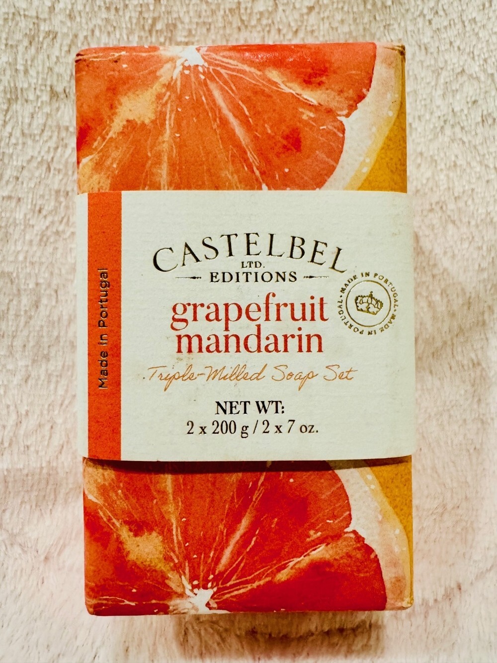 CASTELBEL LTD EDS Grapefruit Mandarin – Triple-milled Soap Bar Set (2x 7oz)