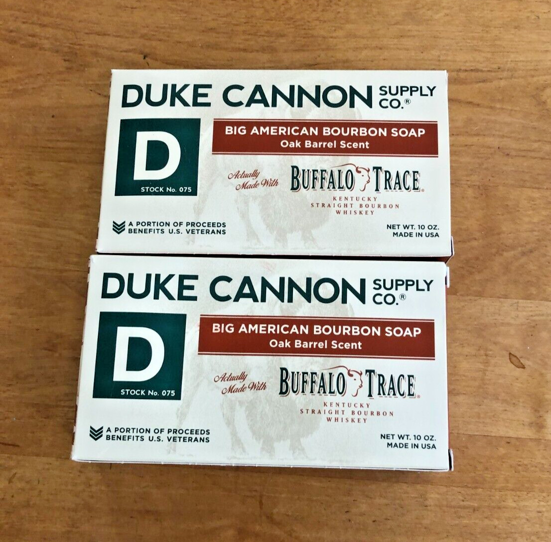 2 Duke Cannon Supply Co. Big American Bourbon Soap Oak Barrel Scent 10oz