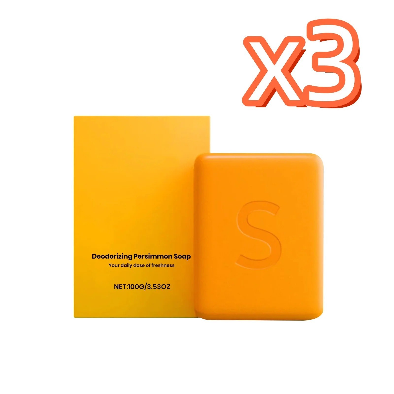 1~3PCS Swarva Persimmon Soap Bar Body Odor Control Deodorant Soap for Men&Women