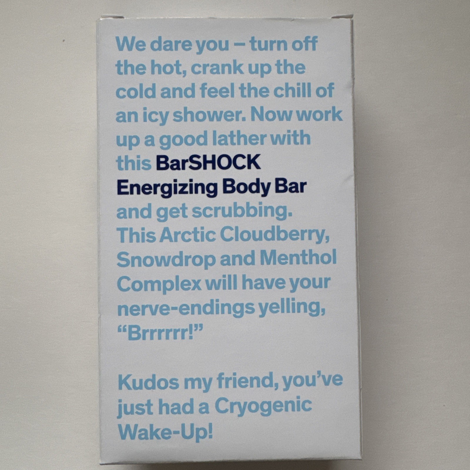 Zest Brrrrrr! BarSHOCK Body Bar Cryogenic Wake-Up w/Cloudberry/Snowdrop/Menthol