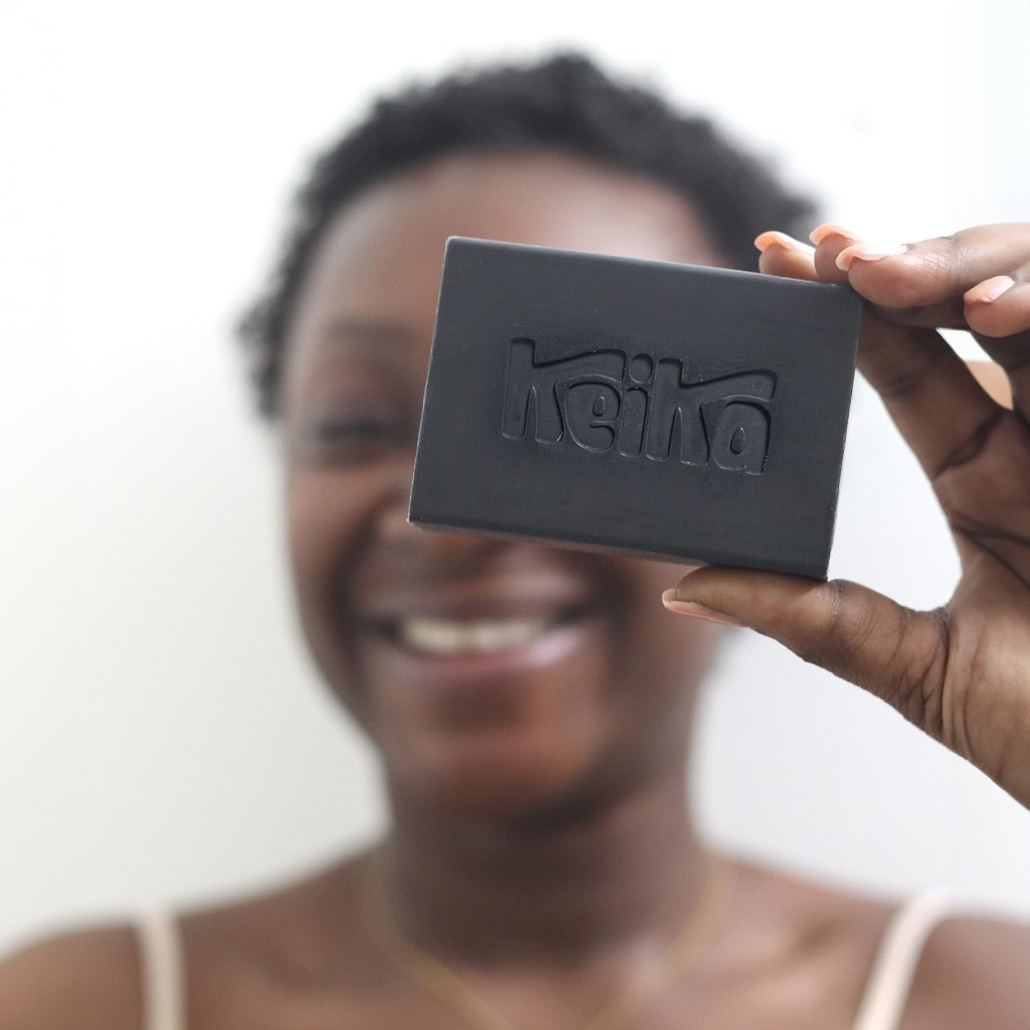 Keika Charcoal Black Soap Bar for Eczema, Psoriasis, Face, Body, Men Women Teens