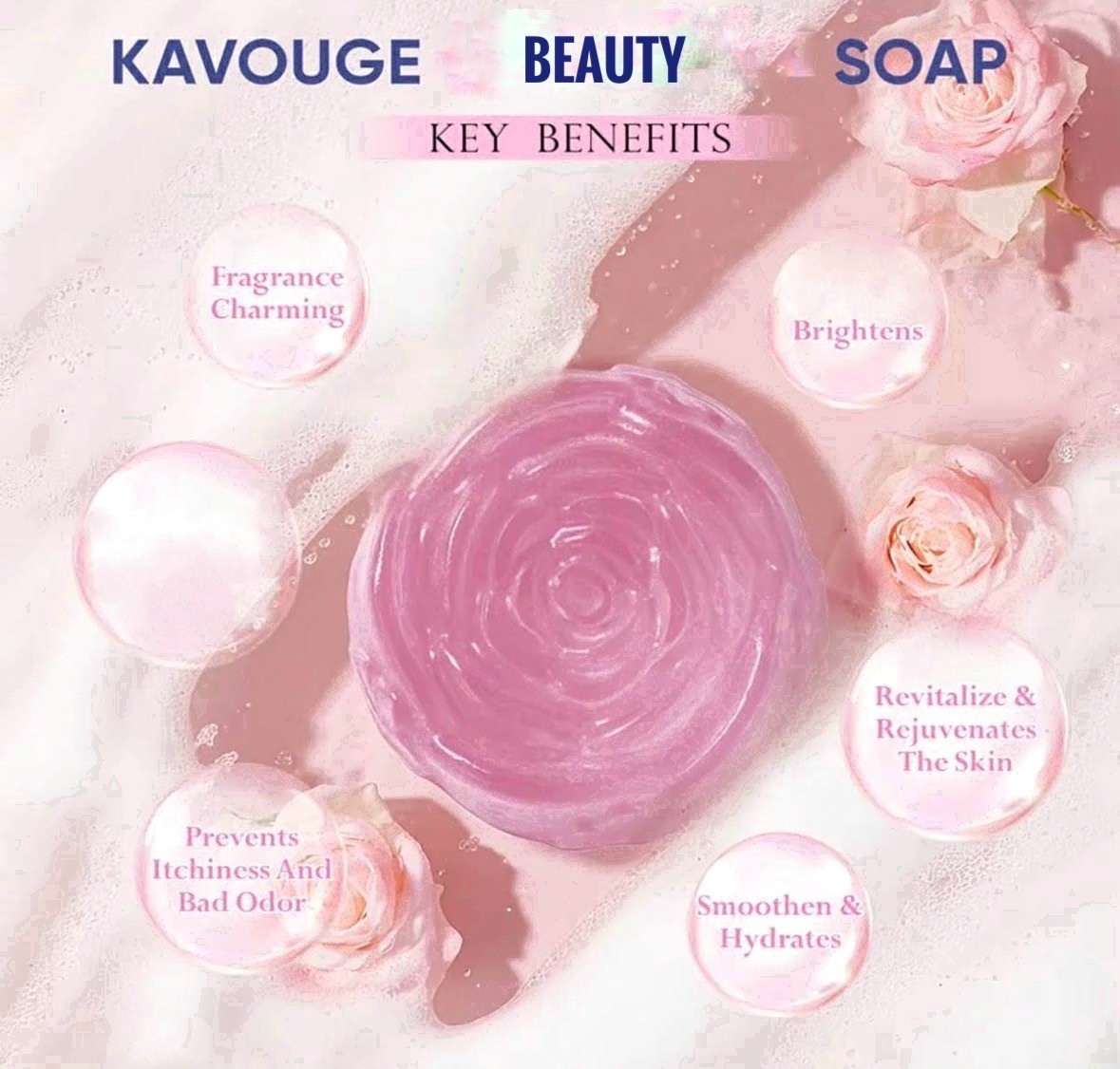 Kavouge Moisturizing Beauty Soap with Tranexamic Acid & Shea Butter – 80g
