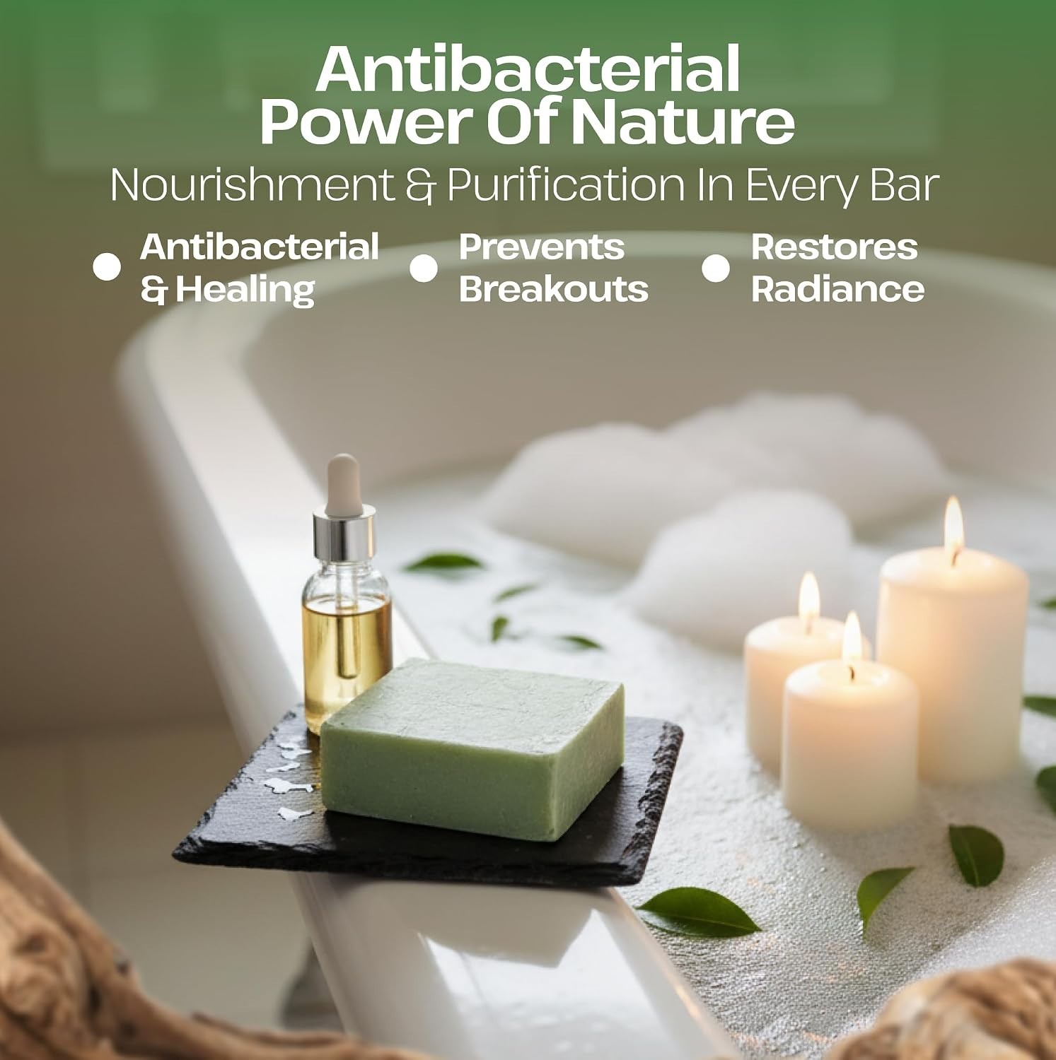 Tea Tree Soap Bar – Handcrafted, Chemical-Free, Ideal for Sensitive Skin