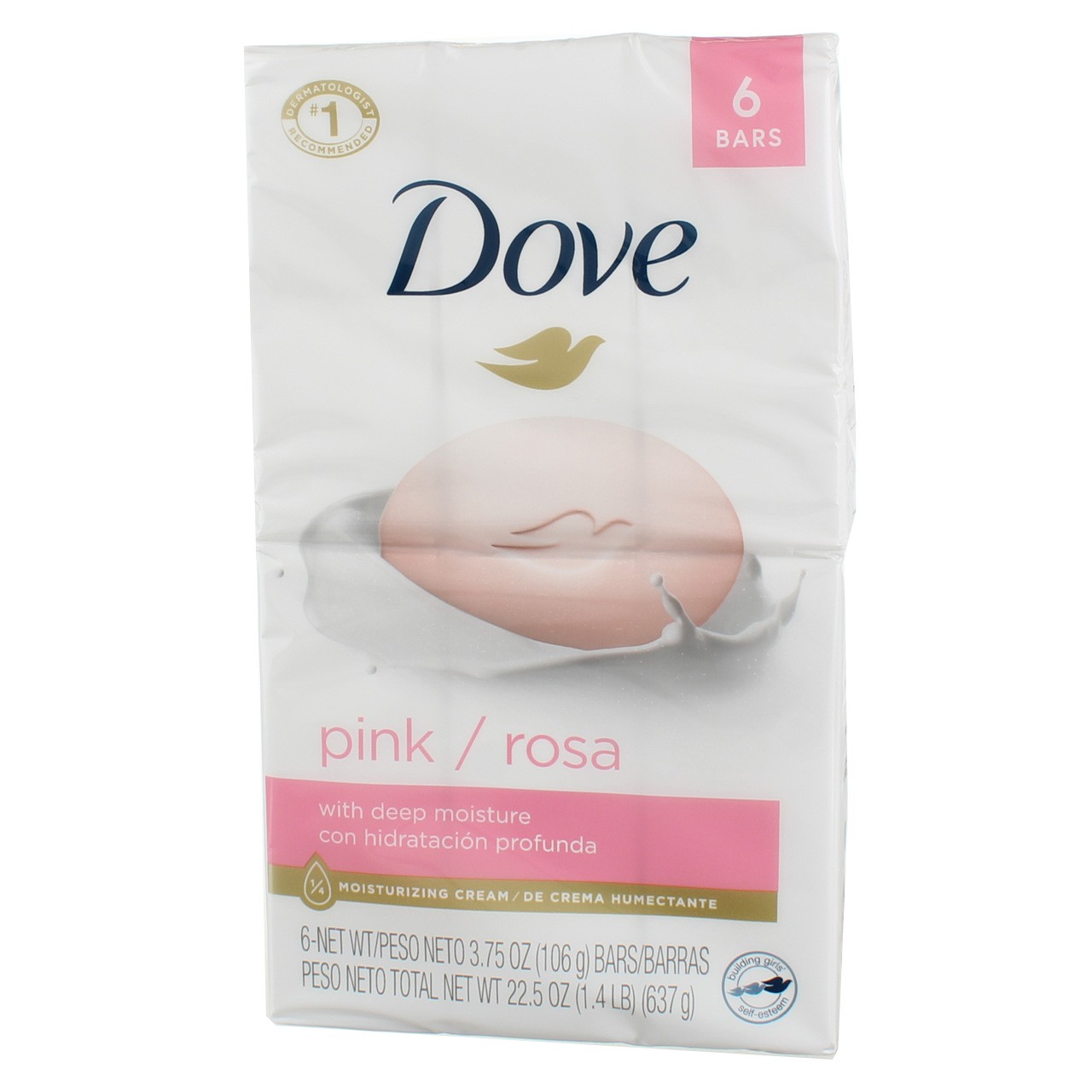 5 Pack Dove Pink Moisturizer Cream Bars, Pink Rosa, 3.75 oz, 6 Ct