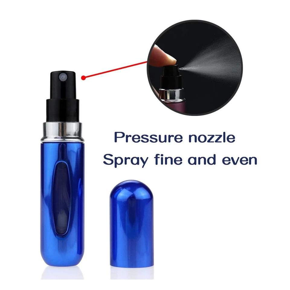 5 Pcs Refillable Travel Portable Perfume Atomizer Bottle Spray Pump Case 5ML USA