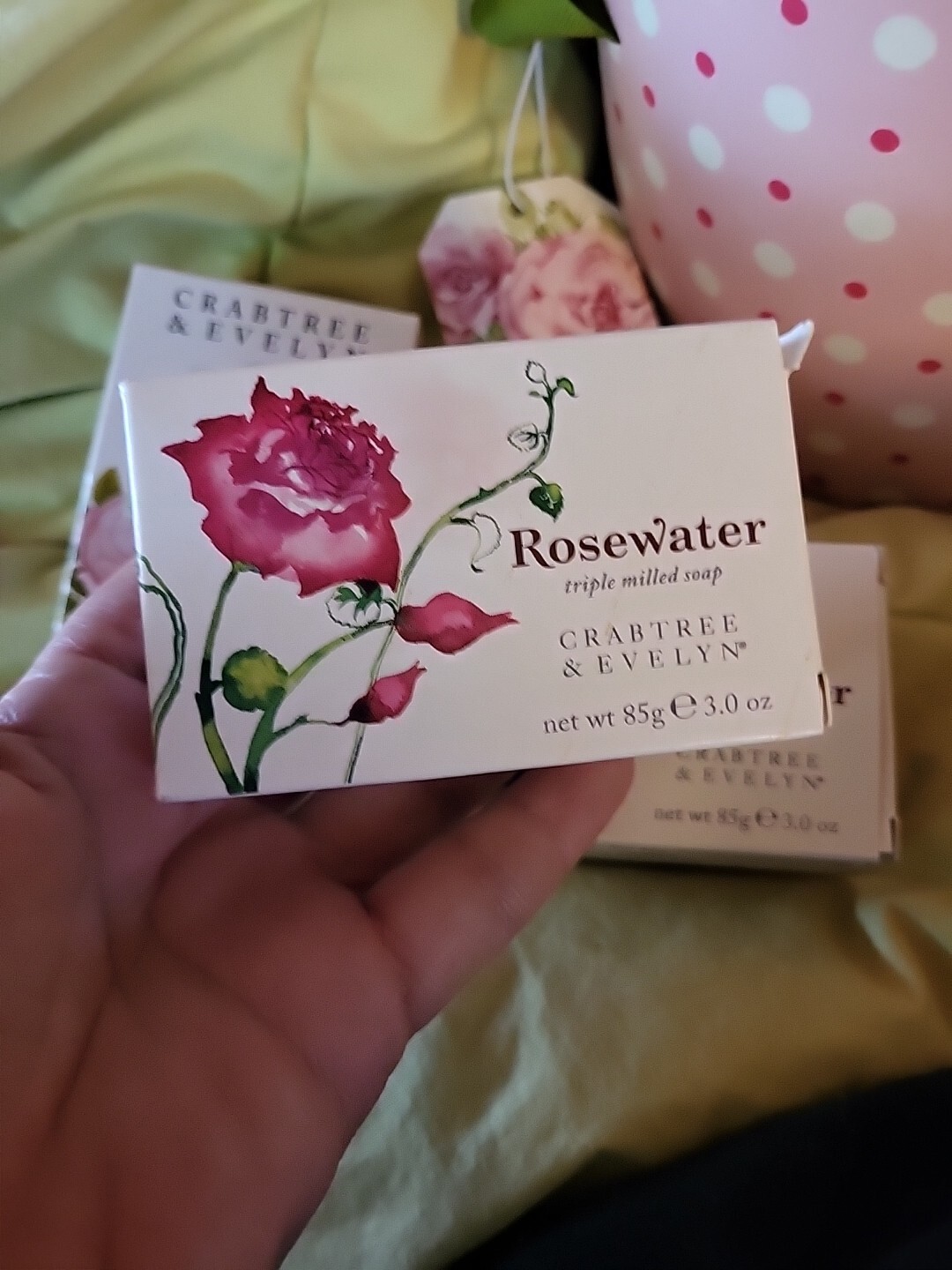 Crabtree Evelyn Rosewater Soap with Cold Cream 3.5oz Vintage Gift Set Shower Gel