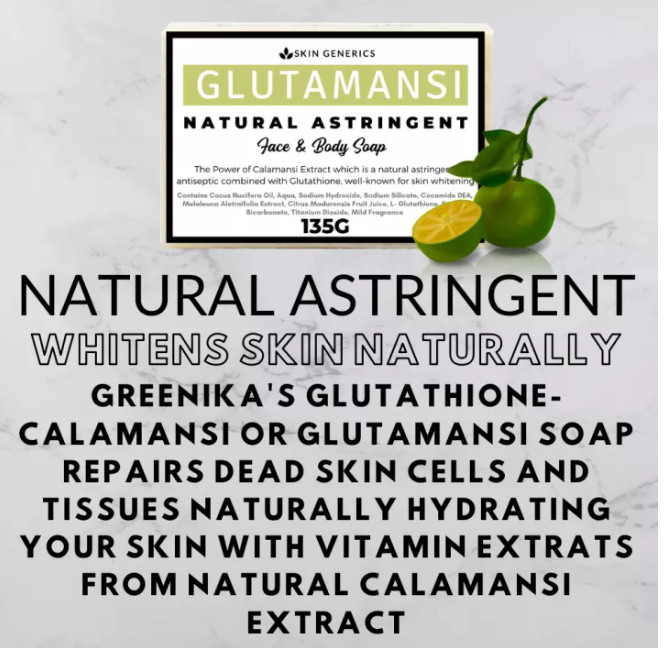 Skin Generics GLUTAMANSI Natural Astringent Whitening Face & Body Soap 135g