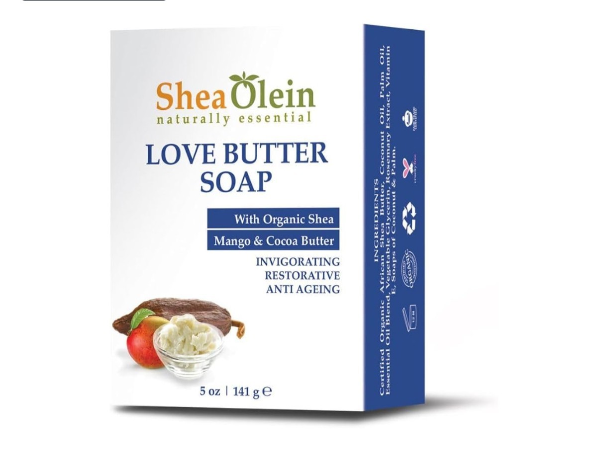 Shea Olein Organic 5 oz Love Butter Soap with Shea Butter, Mango Butter & Coc…