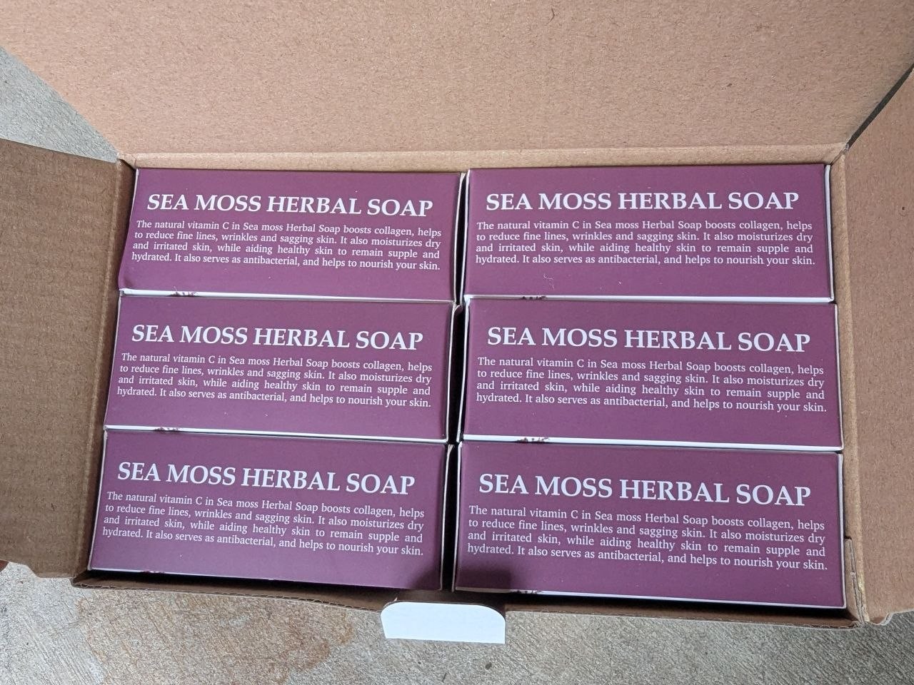 Shea Olein Sea Moss Herbal Soap 6 Pack Hibiscus Oil Vitamin C SA
