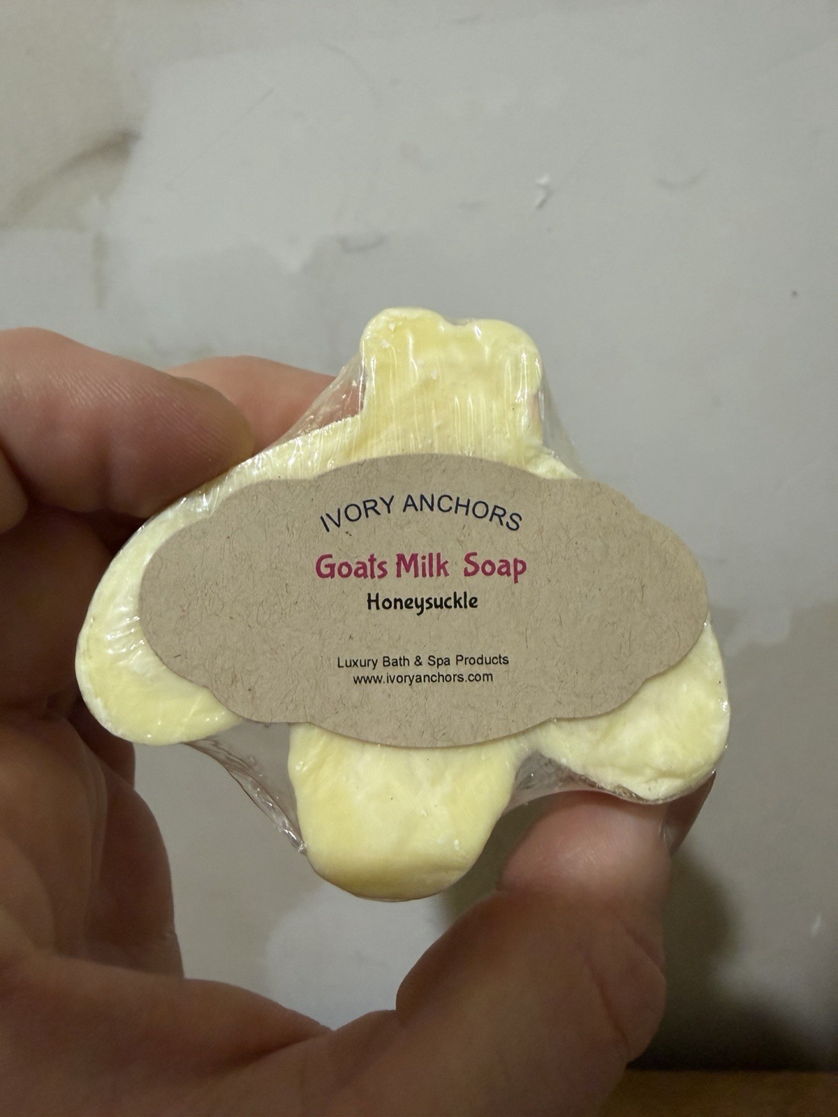 x2 Honeycomb Honey Bee Shapes Ivory Anchors Goat Milk Soap Formed Bars Decor