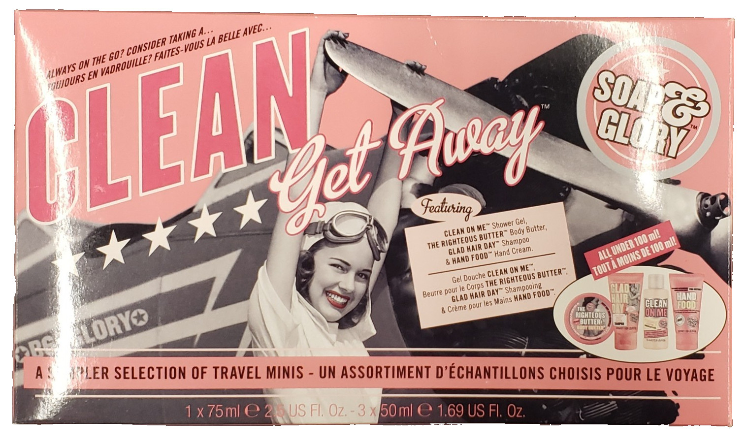 NEW Soap & Glory Clean Getaway Gift Set 4 Travel-Size Minis