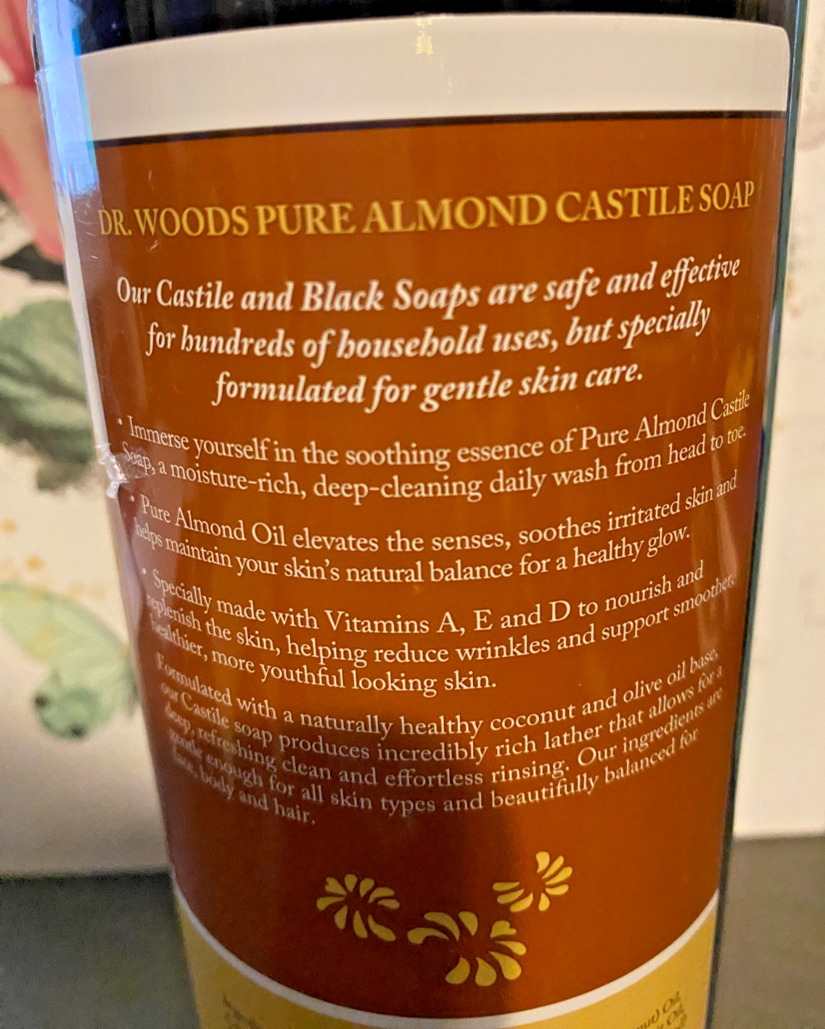 Dr Woods Almond Castile Soap 32 fl oz 946 ml 100% Vegan, Gluten & Cruelty-Free