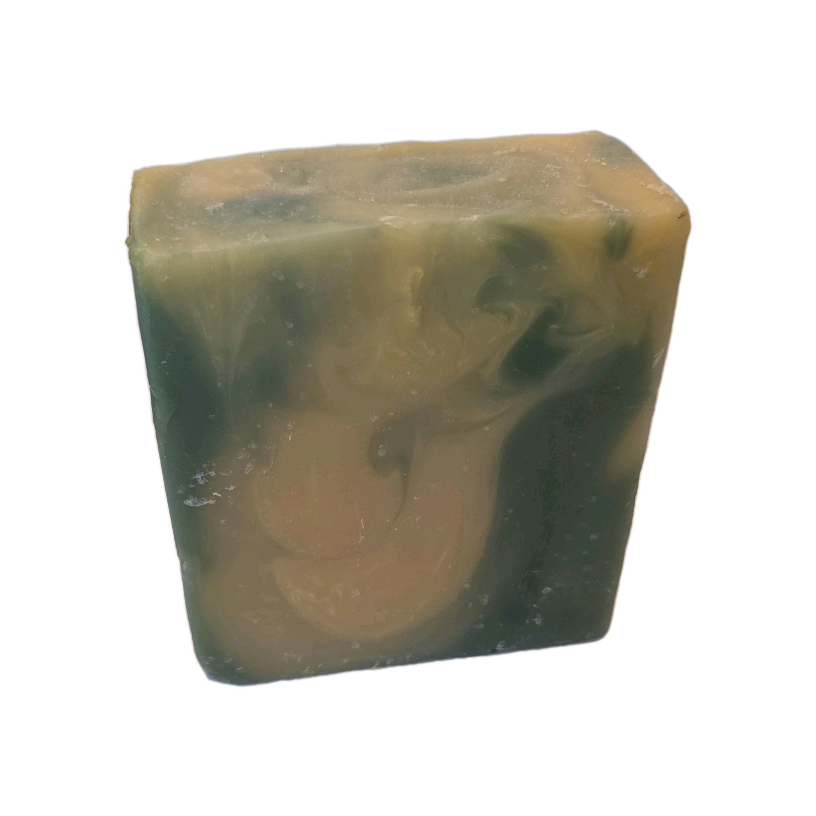 Homemade Swirl Green Beige Rectangular Body Bar Soap Citrus Scent for Body Hands