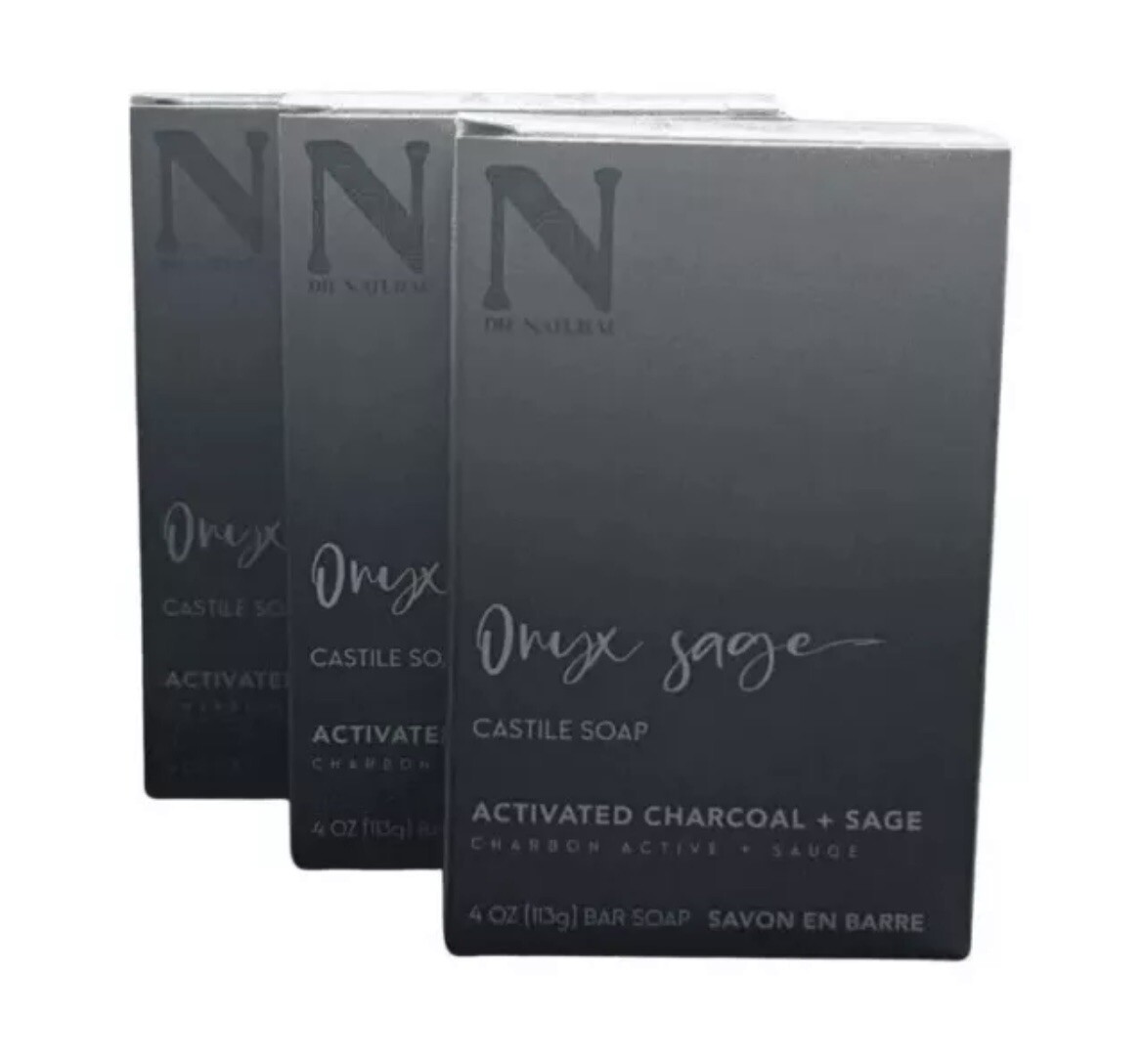 Dr. Natural 4 Oz. (113g) Bar Soap ●ONYX SAGE● Charcoal + Sage Castile Soap.