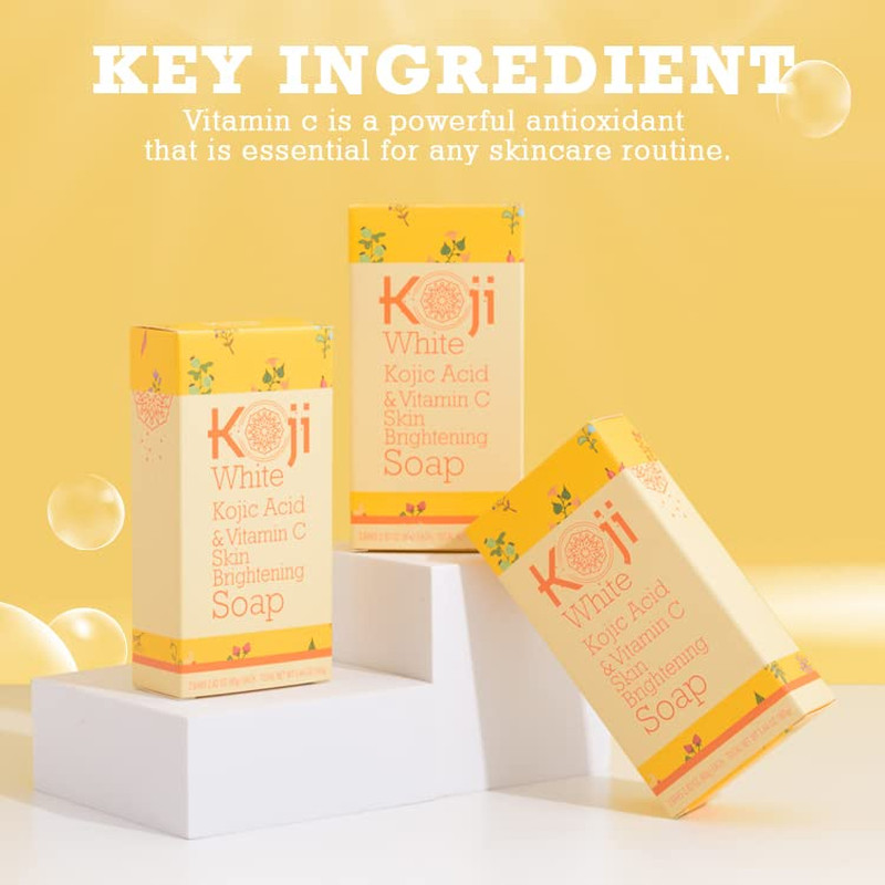 Jabón iluminador con ácido kójico blanco y vitamina C Koji,