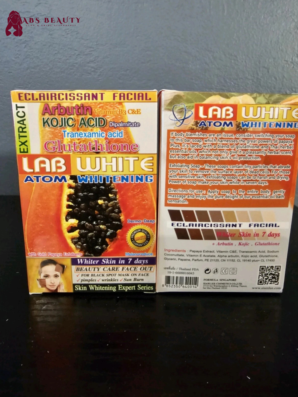Lab White Papaya Extract Atom Whitening Soap× 1 Bar