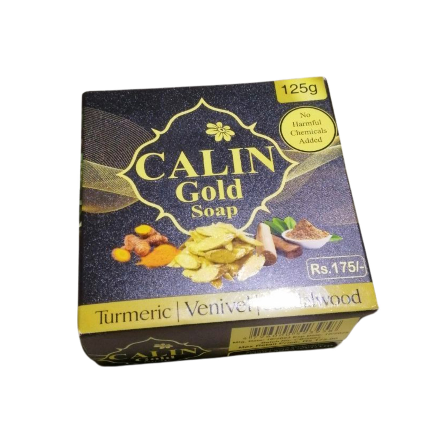CALIN Gold Beauty Soap with Pure Natural Ceylon Turmeric Venivel Sandalwood 125g
