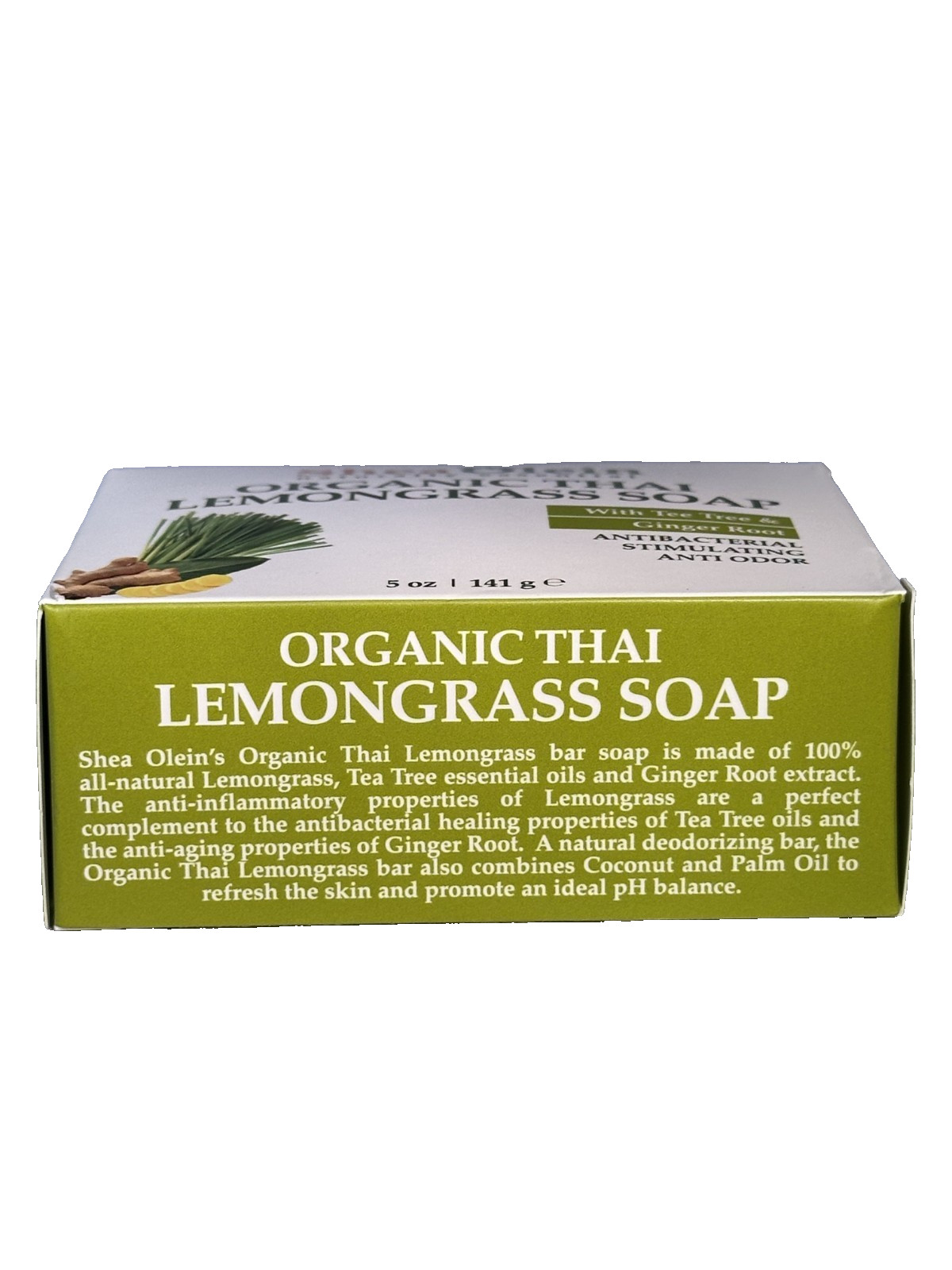 Shea Olein Organic Thai Lemongrass Soap with Tea Tree & Ginger Root 5oz/ 1 Bar
