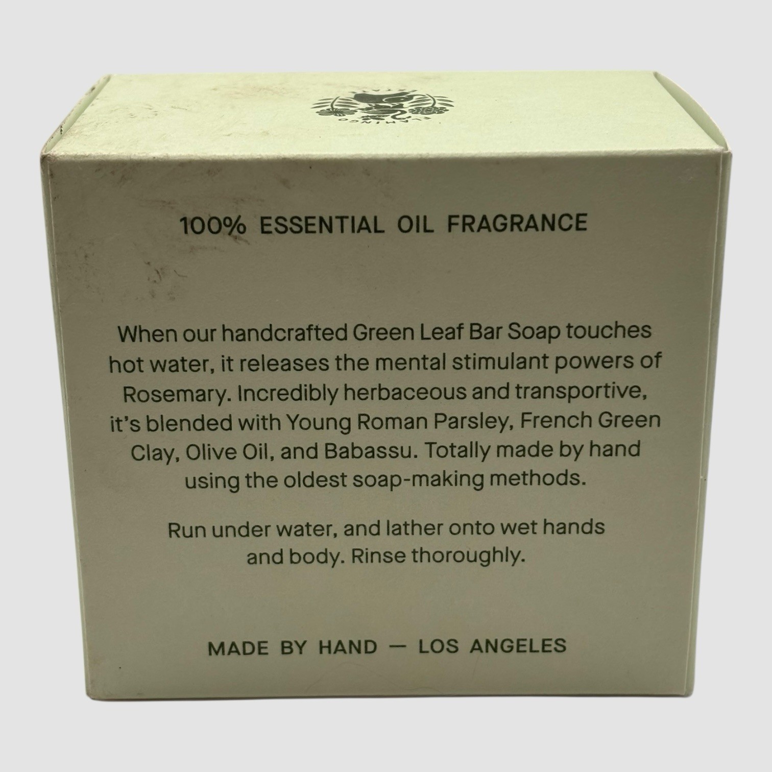 Flamingo Estate Green Leaf Organic Soap Brick with Verde Indio Green Marble Dish