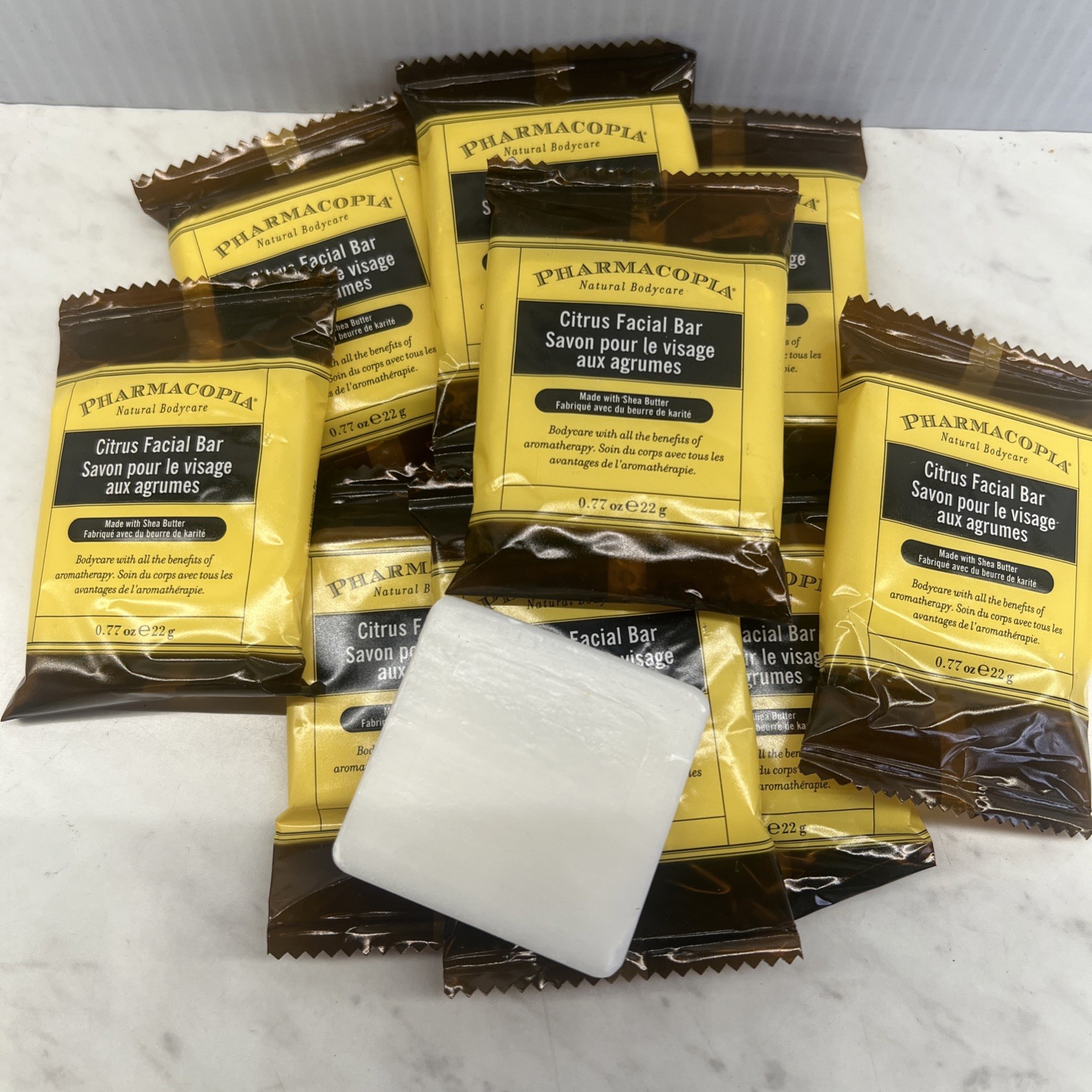 Pharmacopia Citrus Facial Bar Aromatic Soap, 1.5 oz Travel Size, Lot of 10 Bars