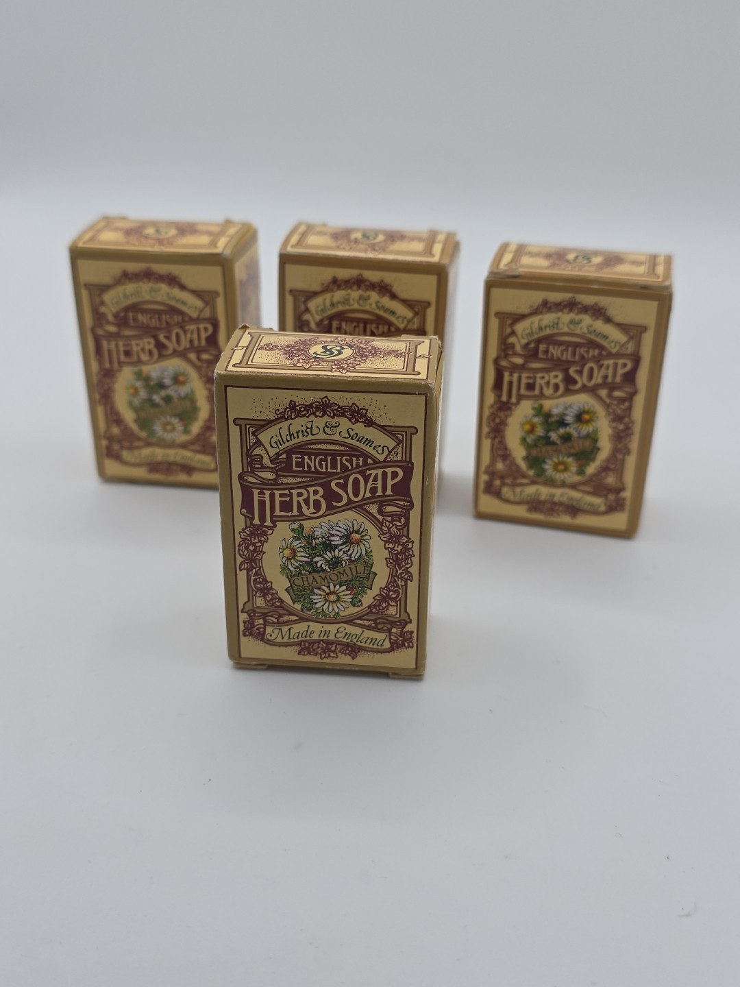 Gilchrist & Soames Vintage Lot Of 4 Herb Travel Soaps Travel Facial Bar England