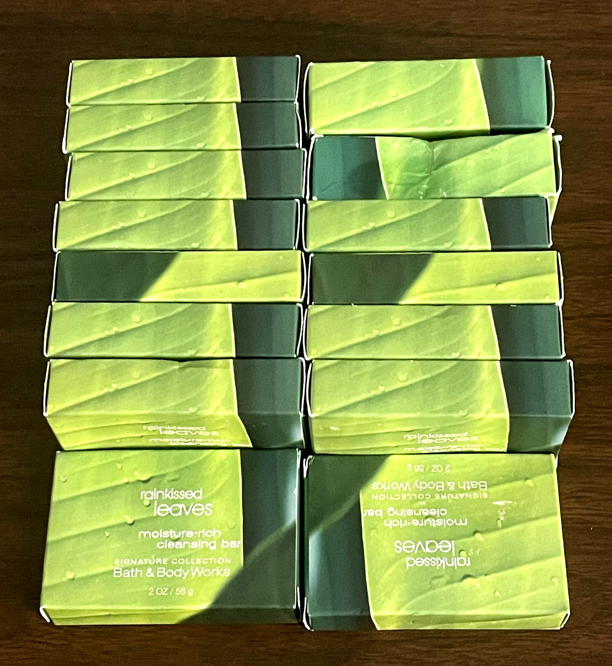 Bath & Body Works Rainkissed Leaves Bar Soap – 2.0 Oz Each, Lot of (15)