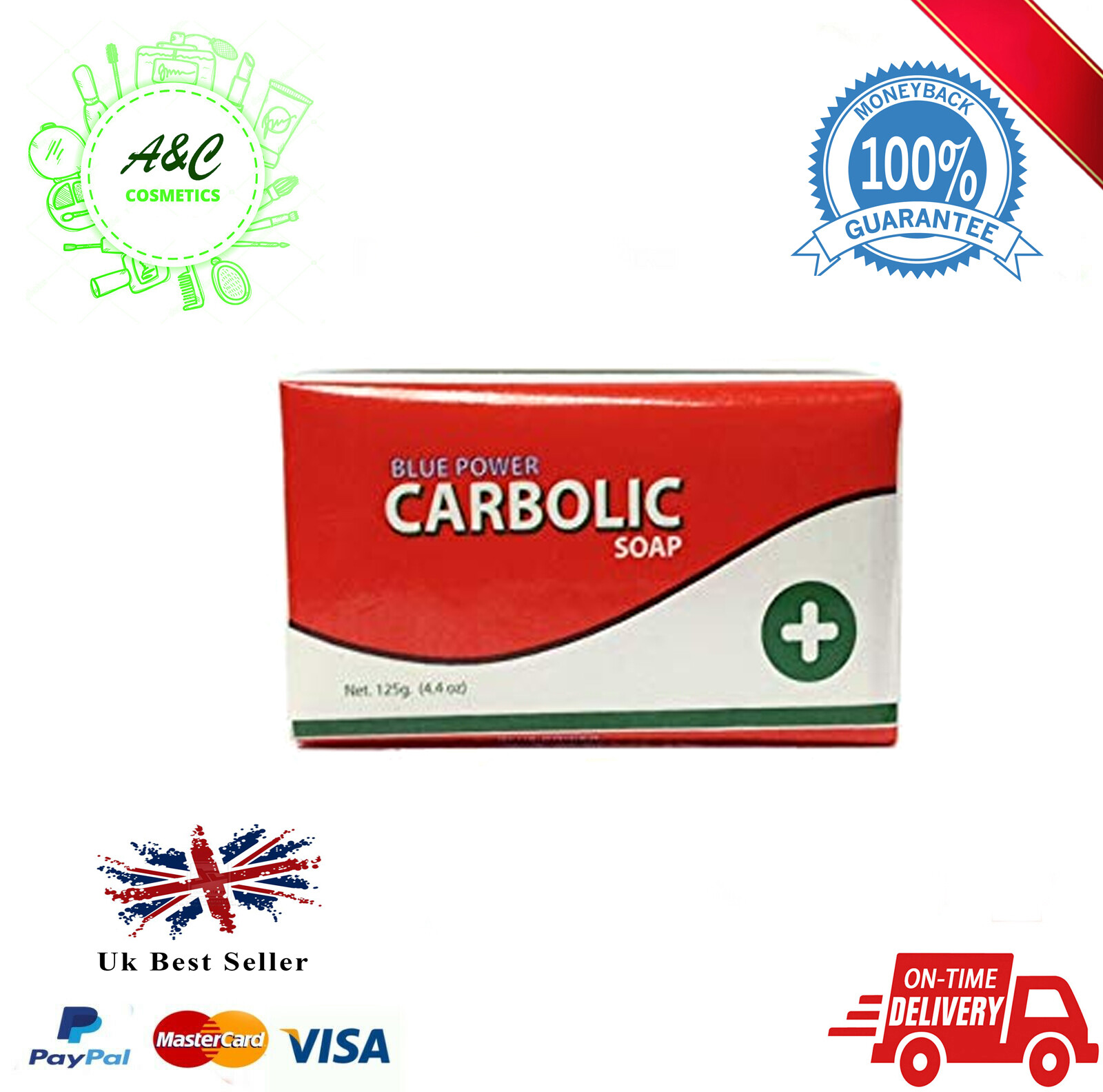 Blue Power Carbolic Soap 125g X Pack of 6