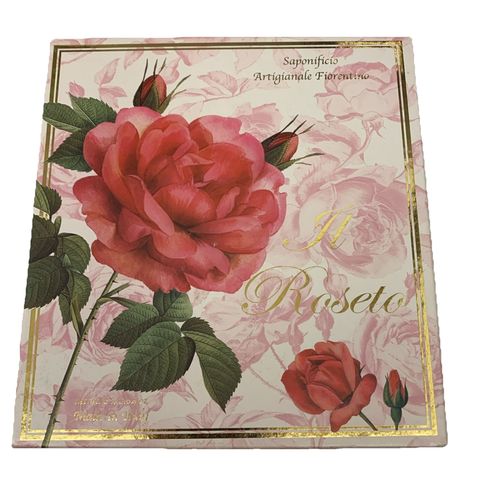 1) Saponificio Artigianale Fiorentino Tuscan Rose Luxury Bar Soap Set of 6 Italy