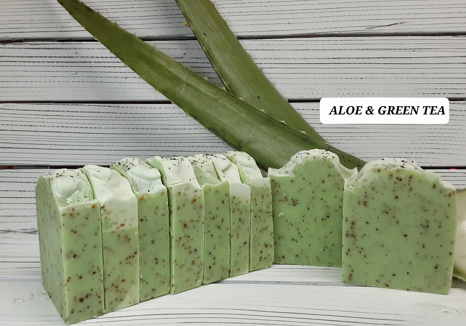 ALOE & GREEN SOAP coldprocessed calming soap bars.Handmade soap.