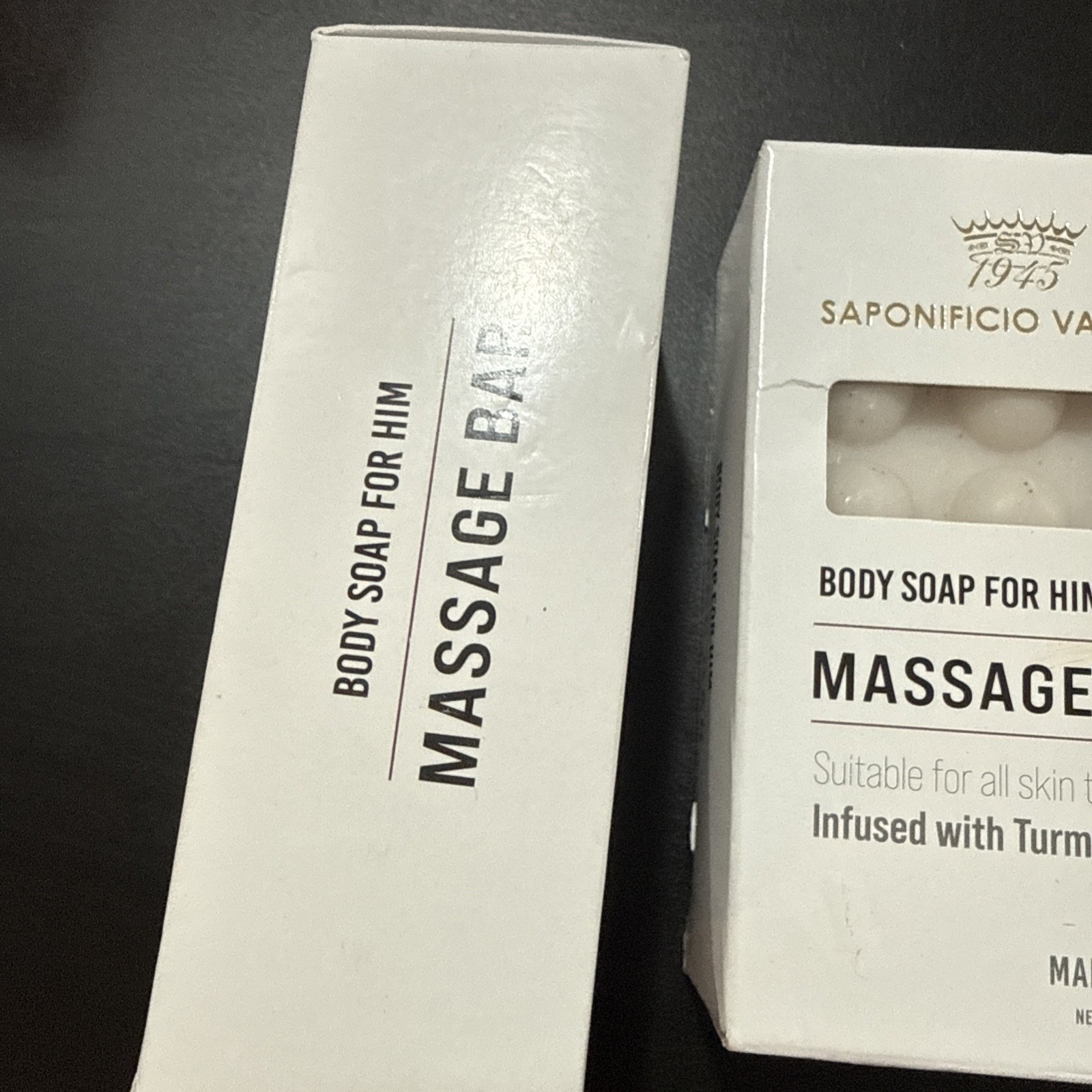 2PCS SAPONIFICIO VARESINO Body Soap For Him Massage Bar Infused With Turmeric